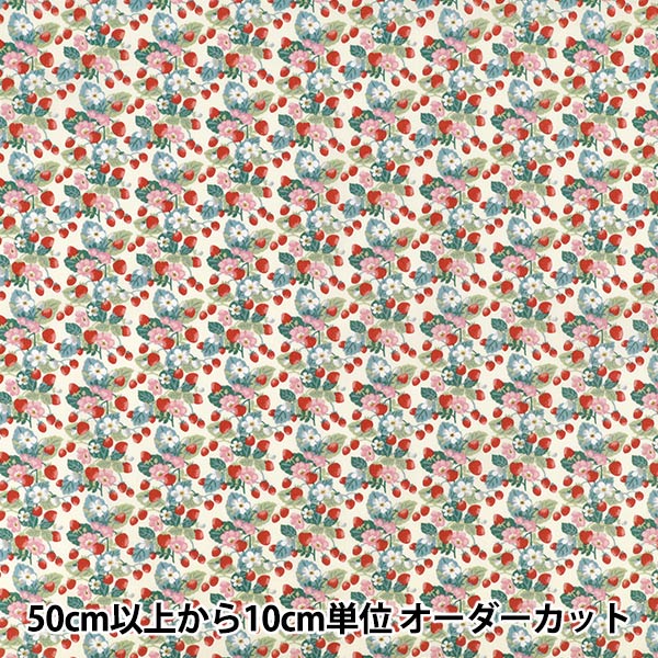 [Dalla quantità 5] Tessuto "Broad Assigned Crema di fragole KTS7203-A" COTTON KOBAYASHI