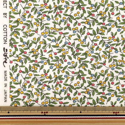 [From Quantity 5] Fabric "Broad Small Nut Ivory x Yellow KTS7235-C" COTTON KOBAYASHI
