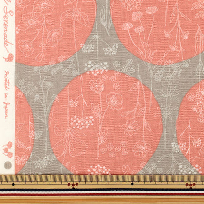 [À partir de la quantité 5] Tissu "Fleurs etMotif à poisSerenade Rose CoCo-2550-1B''