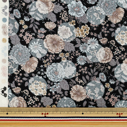 [Ab Menge 5] Stoff "Flowers undPolka-PunkteSerenade Black CoCo-2550-2E“
