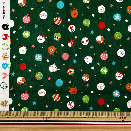 [De cantidad 5] Tela "láminas Estampado navideño Lunares Verde COCO-2606-1C"