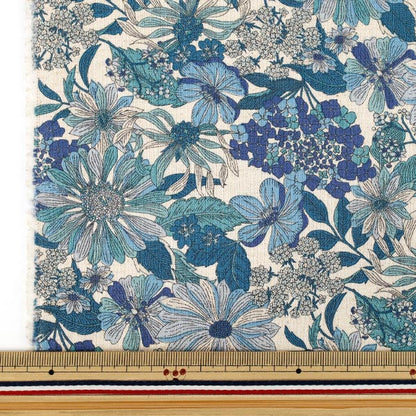 [Cantidad a partir de 5] Tela "Loneta de lino y algodón flor marino R9038-1E"