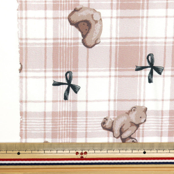 Tela "Antibacteriano, desodorizante, súper repelente al agua, repele el agua.Poliéster cortada Tela Aprox. Teddy Bear de 135 cm x 100 cm verifica rosa C-HP-SC-TE-PK"