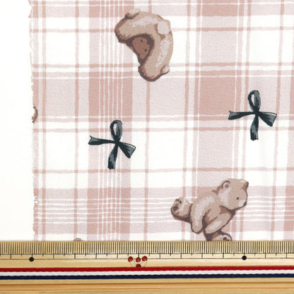 Tela "Antibacteriano, desodorizante, súper repelente al agua, repele el agua.Poliéster cortada Tela Aprox. Teddy Bear de 135 cm x 100 cm verifica rosa C-HP-SC-TE-PK"