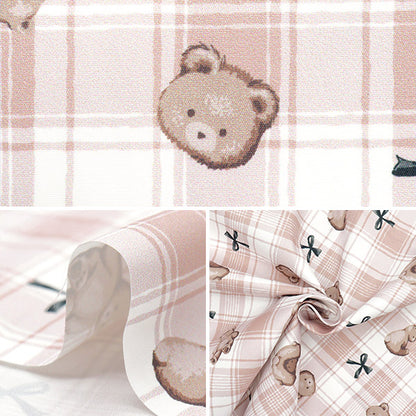 Tela "Antibacteriano, desodorizante, súper repelente al agua, repele el agua.Poliéster cortada Tela Aprox. Teddy Bear de 135 cm x 100 cm verifica rosa C-HP-SC-TE-PK"