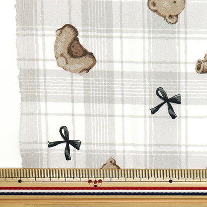 Tela "Antibacteriano, desodorizante, súper repelente al agua, repele el agua.Poliéster cortada Tela Aprox. 135 cm x 100 cm Bear de peluche Verifique C-HP-SC-TE-gy gris"