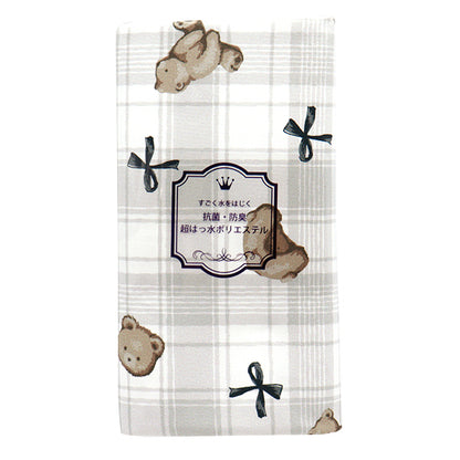 Tela "Antibacteriano, desodorizante, súper repelente al agua, repele el agua.Poliéster cortada Tela Aprox. 135 cm x 100 cm Bear de peluche Verifique C-HP-SC-TE-gy gris"