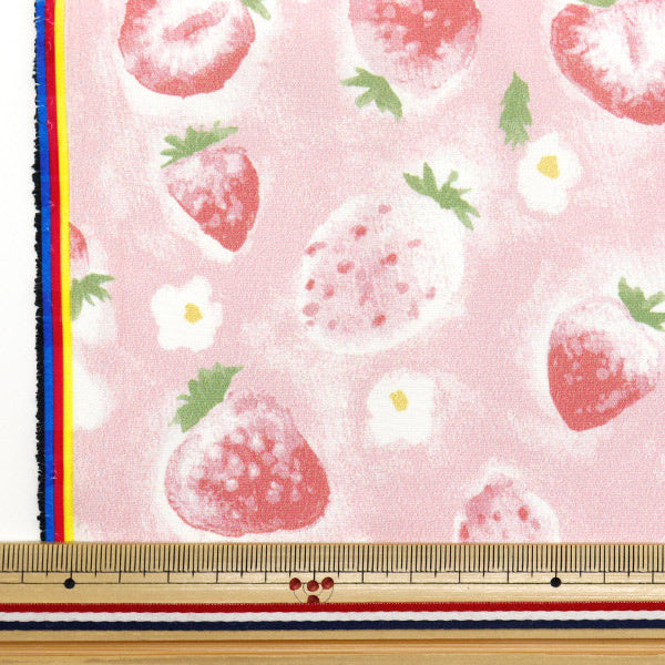 천・원단 "물을 방출하는 항균, 탈취제, 슈퍼 워터 리포터 폴리 에스테르. 컷 천 대략 135cm x 100cm 수채화 딸기 분홍색 C-HP-SC-SU-PK"