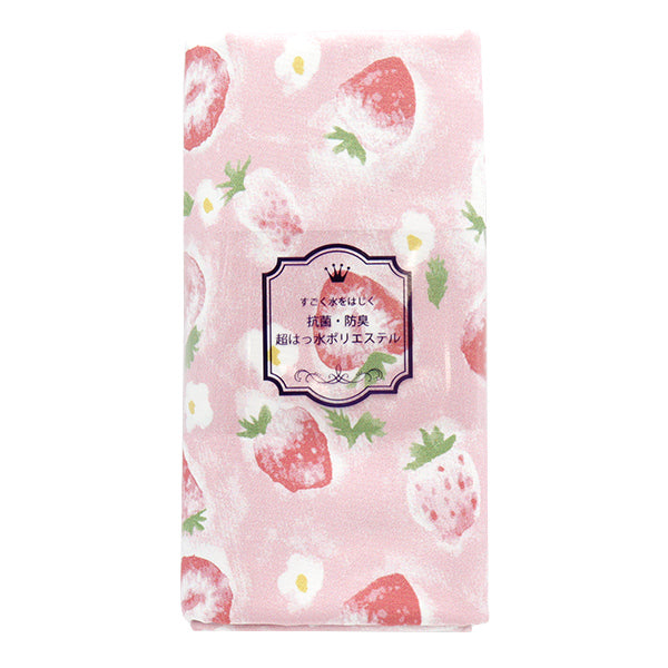 천・원단 "물을 방출하는 항균, 탈취제, 슈퍼 워터 리포터 폴리 에스테르. 컷 천 대략 135cm x 100cm 수채화 딸기 분홍색 C-HP-SC-SU-PK"