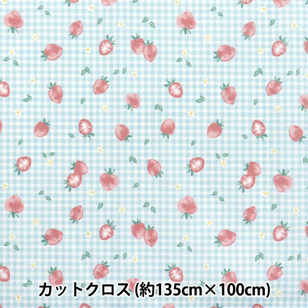 천・원단 "물을 방출하는 항균, 탈취제, 슈퍼 워터 리포터 폴리 에스테르. 컷 천 대략 135cm x 100cm 딸기 검사 블루 C-HP-SC-ST-BL"