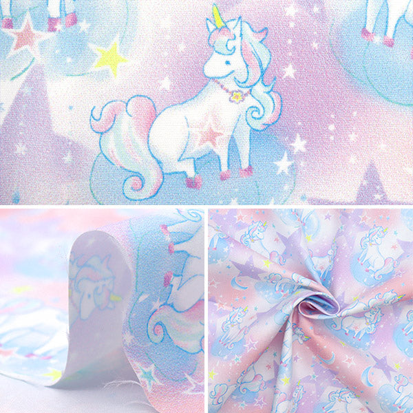 Tela "Antibacteriano, desodorizante, súper repelente al agua, repele el agua.Poliéster cortada Tela Aprox. 135 cm x 100cm unicornio rosa C-HP-SC-un-PK"