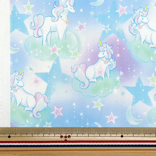 Tela "Antibacteriano, desodorizante, súper repelente al agua, repele el agua.Poliéster cortada Tela Aprox. 135 cm x 100cm unicornio azul c-hp-sc-un-bl"