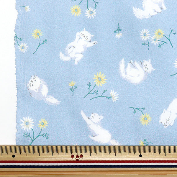 الأقمشة "البوليستر المضاد للبكتيريا ، مزيل الروائح الكريهة ، الفائقة المائية التي تصد الماء. قماش مقطوع تقريبا. 135 سم × 100 سم القط وزهرة الأزرق C-HP-SC-CA-Bl-Bl-bl"