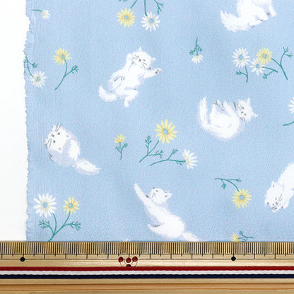 الأقمشة "البوليستر المضاد للبكتيريا ، مزيل الروائح الكريهة ، الفائقة المائية التي تصد الماء. قماش مقطوع تقريبا. 135 سم × 100 سم القط وزهرة الأزرق C-HP-SC-CA-Bl-Bl-bl"