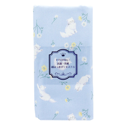 الأقمشة "البوليستر المضاد للبكتيريا ، مزيل الروائح الكريهة ، الفائقة المائية التي تصد الماء. قماش مقطوع تقريبا. 135 سم × 100 سم القط وزهرة الأزرق C-HP-SC-CA-Bl-Bl-bl"