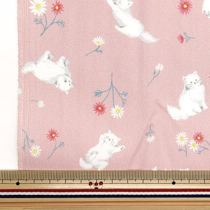 الأقمشة "البوليستر المضاد للبكتيريا ، مزيل الروائح الكريهة ، الفائقة المائية التي تصد الماء. قماش مقطوع تقريبا. 135 سم × 100 سم القط والزهرة الوردي C-HP-CA-PK"