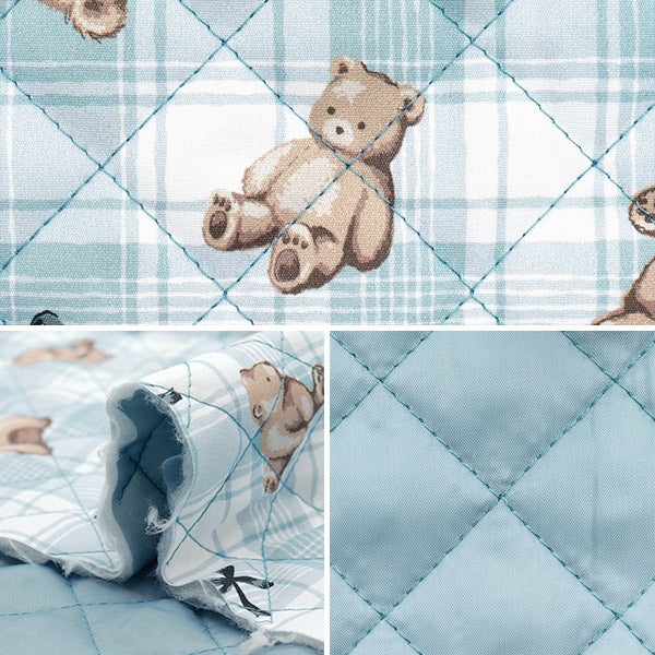 الأقمشة "لحاف بوليستر مضاد للبكتيريا ، حافز فائقة الماء الذي يصد الماء قماش مقطوع تقريبا. 128 سم × 80 سم تيدي الدب تحقق من الأزرق CQHP-SC-TE-Bl-bl"