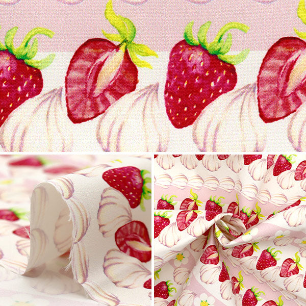 الأقمشة "Super Water-Rebellent Polyester Pattern Series Maya Series Cake Strawberry Cake قماش مقطوع تقريبا. 135 سم × 100 سم CINMA-IC"