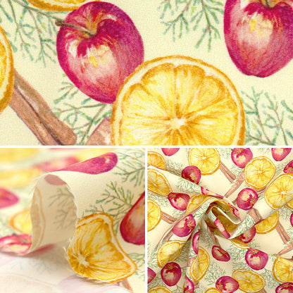 Tela "Super agua repelente"Poliéster Pattern Designer Maya Series secas frutas cortada Tela Aprox. 135 cm x 100 cm Cinma-Dr"