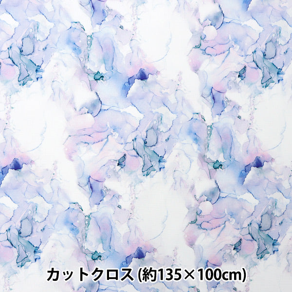 Fabric "Super Water-Repellent Polyester Pattern Designer Maya Series Ink Blue Cut Cloth Approx. 135cm x 100cm CINMA-HINK-BL"