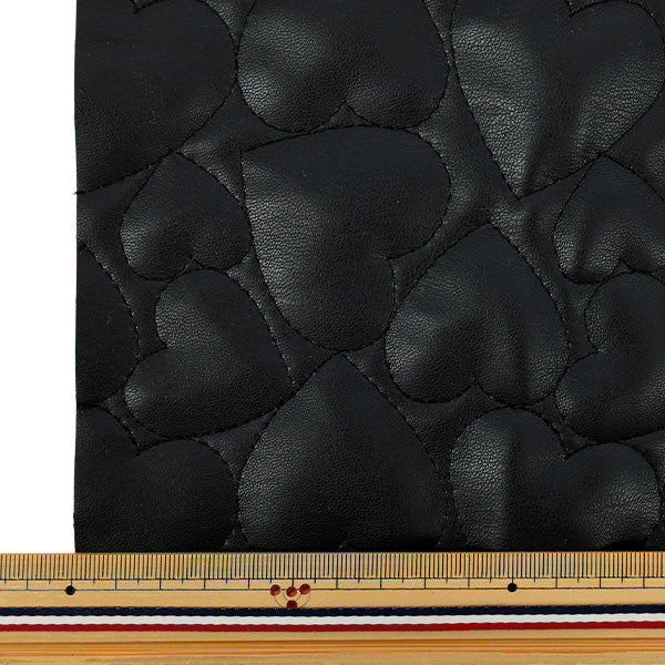 Fabric "Synthetic leather quiltCut Cloth Large Heart Approx. 65 x 80cm Black CQ-GO-HB-BK"
