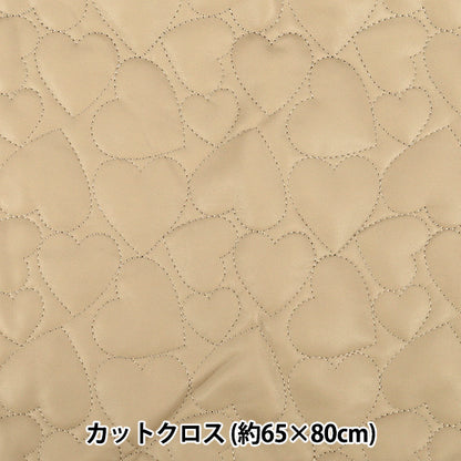 Fabric "Synthetic leather quiltCut Cloth Large Heart Approx. 65 x 80cm Beige CQ-GO-HB-BE"