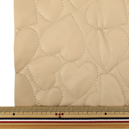 Fabric "Synthetic leather quiltCut Cloth Large Heart Approx. 65 x 80cm Beige CQ-GO-HB-BE"