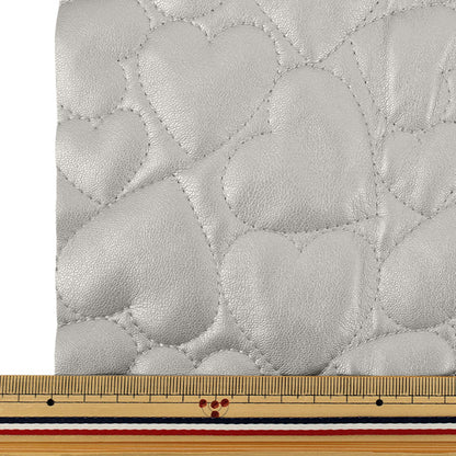Fabric "Synthetic leather quiltCut Cloth Large Heart Approx. 65 x 80cm Silver CQ-GO-HB-SL"