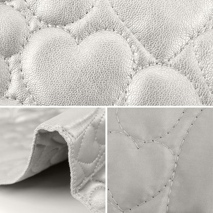 Fabric "Synthetic leather quiltCut Cloth Large Heart Approx. 65 x 80cm Silver CQ-GO-HB-SL"