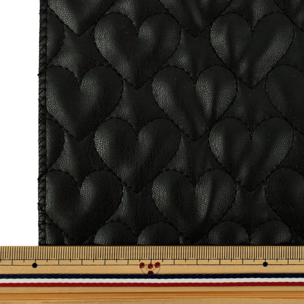Stoff "Synthetische LederdeckeStoffstück Herz klein. 65 x 80 cm schwarzer CQ-Go-HS-BK"