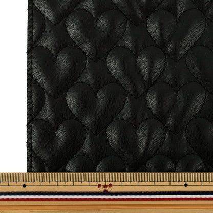 Stoff "Synthetische LederdeckeStoffstück Herz klein. 65 x 80 cm schwarzer CQ-Go-HS-BK"