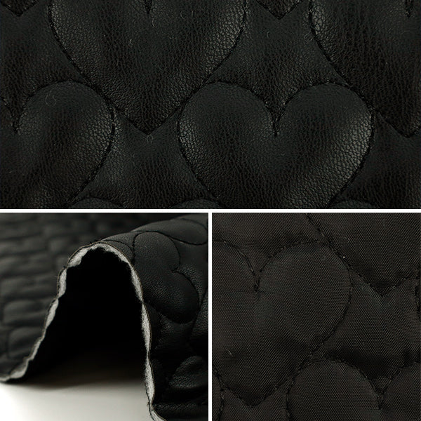 Stoff "Synthetische LederdeckeStoffstück Herz klein. 65 x 80 cm schwarzer CQ-Go-HS-BK"