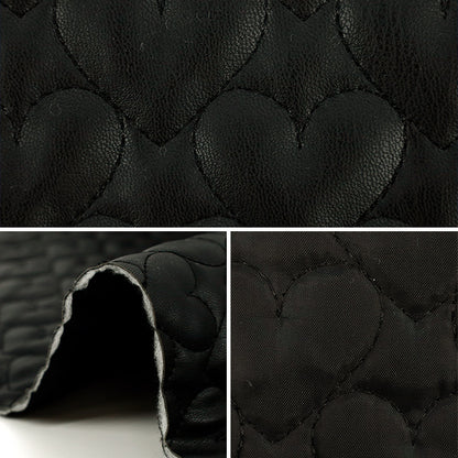 Stoff "Synthetische LederdeckeStoffstück Herz klein. 65 x 80 cm schwarzer CQ-Go-HS-BK"