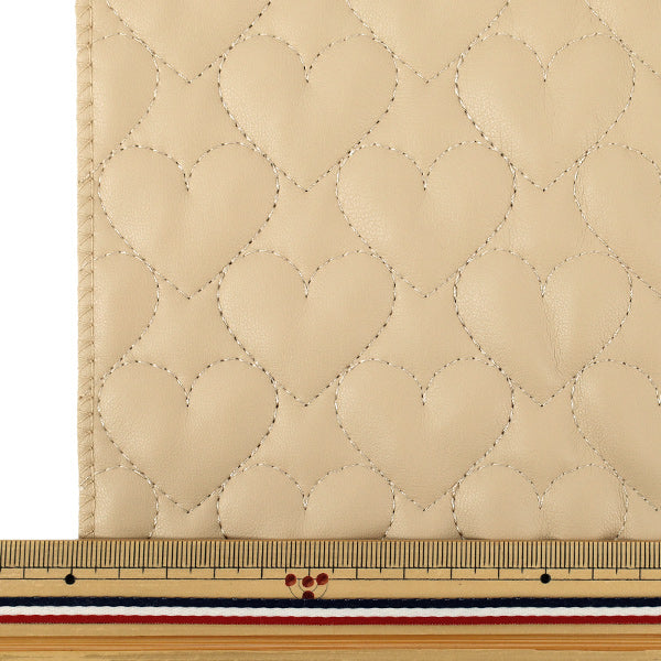 Fabric "Synthetic leather quiltCut Cloth Small Heart Approx. 65 x 80cm Beige CQ-GO-HS-BE"