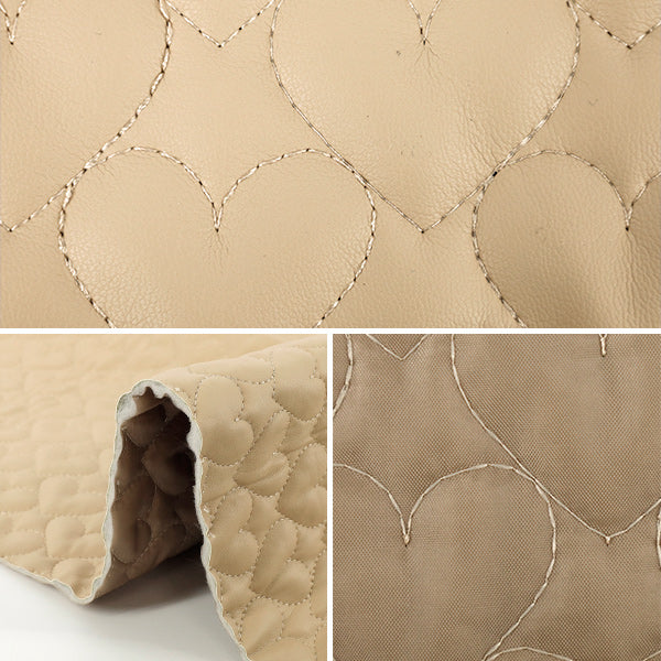 Fabric "Synthetic leather quiltCut Cloth Small Heart Approx. 65 x 80cm Beige CQ-GO-HS-BE"