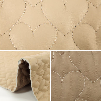 Fabric "Synthetic leather quiltCut Cloth Small Heart Approx. 65 x 80cm Beige CQ-GO-HS-BE"