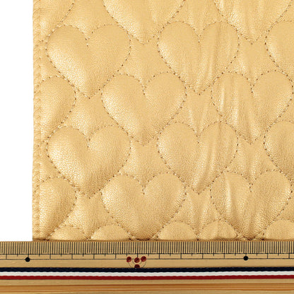 Fabric "Synthetic leather quiltCut Cloth Small Heart Approx. 65 x 80cm Gold CQ-GO-HS-GD"