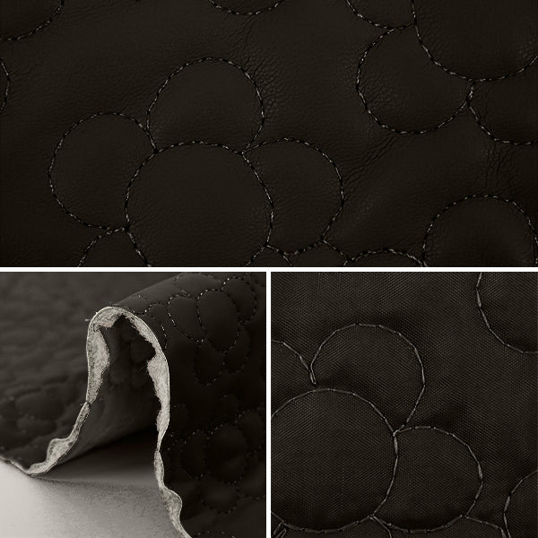 Tissu "Cittel en cuir synthétiqueTissu coupé Fleur d'env. 65 x 80 cm noir CQ-Go-Fl-BK"