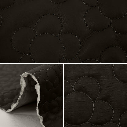 Tissu "Cittel en cuir synthétiqueTissu coupé Fleur d'env. 65 x 80 cm noir CQ-Go-Fl-BK"