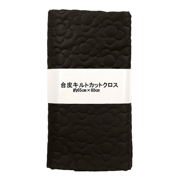 Tissu "Cittel en cuir synthétiqueTissu coupé Fleur d'env. 65 x 80 cm noir CQ-Go-Fl-BK"