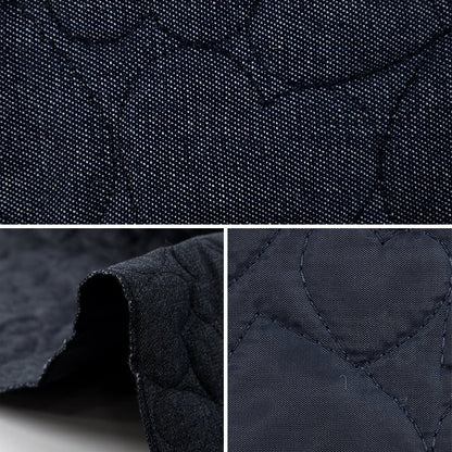 生地 『デニムキルトカットクロス ハート大 約65×80cm ネイビー CQ-DE-HB-NV』