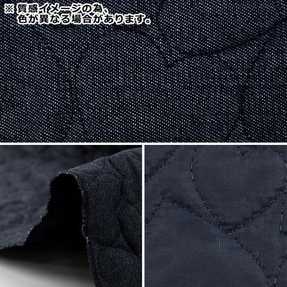生地 『デニムキルトカットクロス ハート大 約65×80cm ブラック CQ-DE-HB-BK』