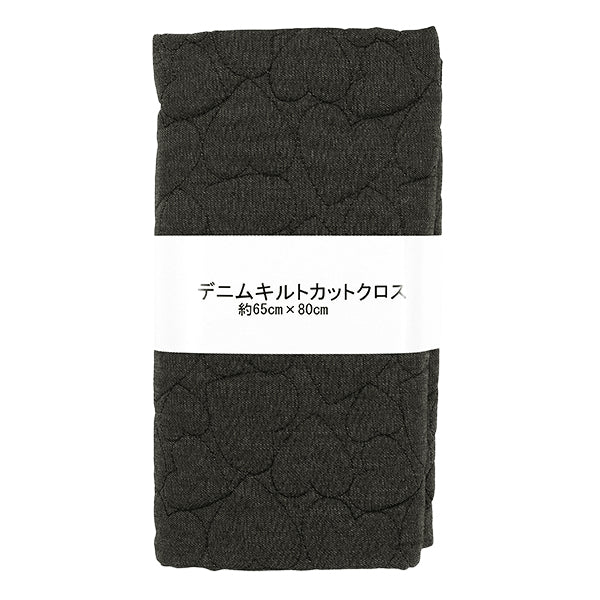 生地 『デニムキルトカットクロス ハート大 約65×80cm ブラック CQ-DE-HB-BK』