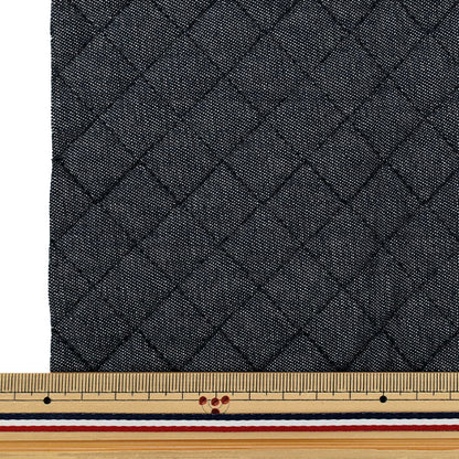 生地 『デニムキルトカットクロス 格子 約65×80cm ネイビー CQ-DE-K-NV』