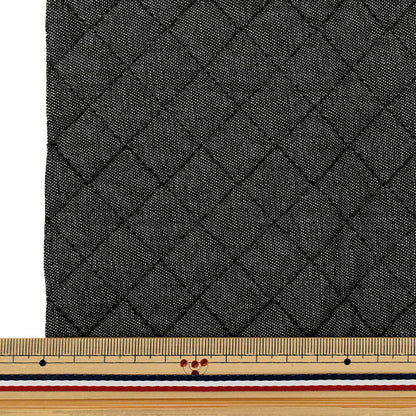 生地 『デニムキルトカットクロス 格子 約65×80cm ブラック CQ-DE-K-BK』