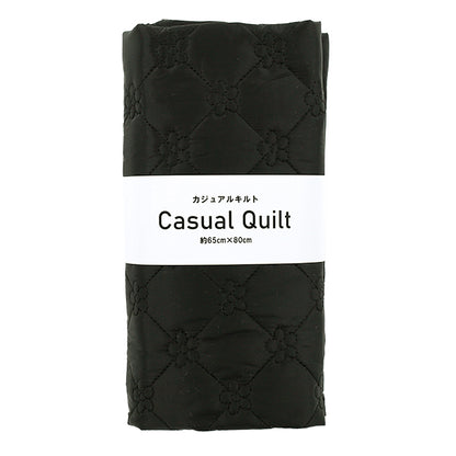 生地 『カジュアルキルトカットクロス フラワー小 約65×80cm ブラック CQ-CA-3BK』