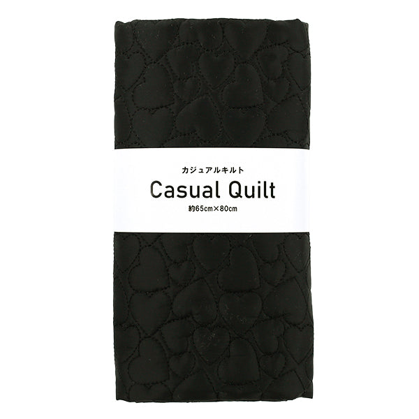 生地 『カジュアルキルトカットクロス ハート 約65×80cm ブラック CQ-CA-4BK』