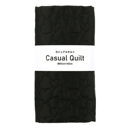 生地 『カジュアルキルトカットクロス ハート 約65×80cm ブラック CQ-CA-4BK』