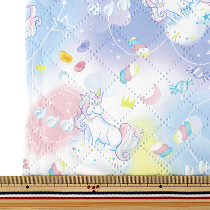 生地 『すごく水をはじく抗菌防臭超撥水ポリエステルキルト ユニコーンブルー CQHP-UN26-BL』