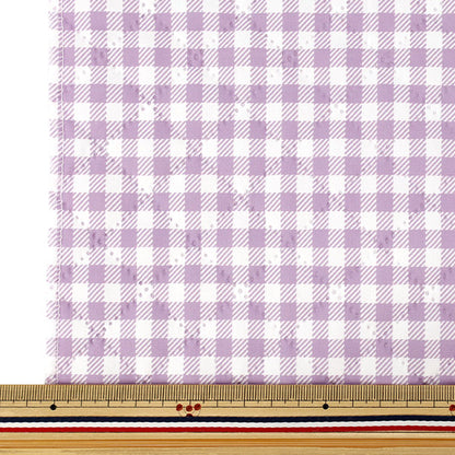 生地 『すごく水をはじく抗菌防臭超撥水ポリエステルキルト ギンガムパープル CQHP-GI-PU』